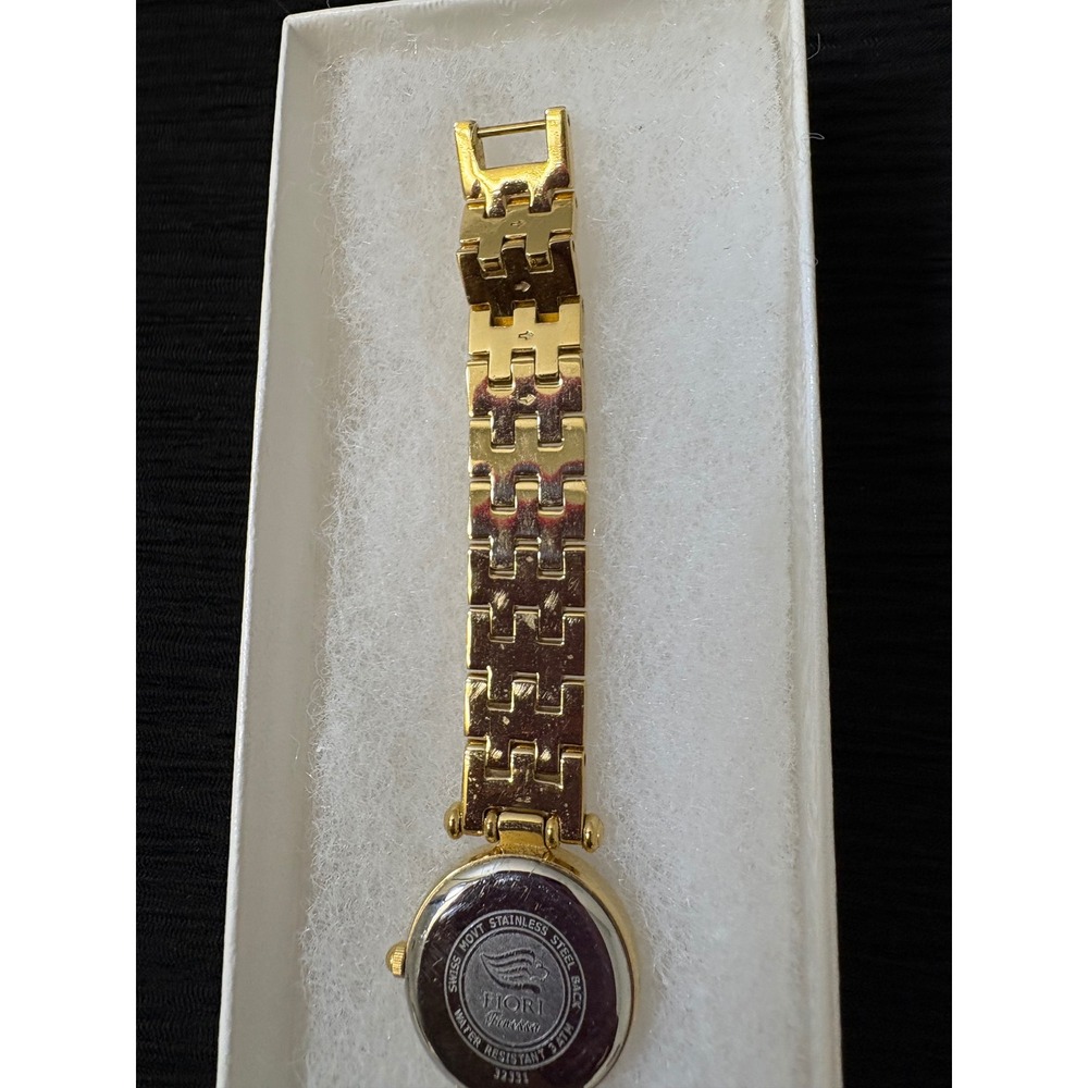 Fiori Finessa Womens Gold Tone Watch Black Dial Swiss Movt 32331 - Picture 10 of 13